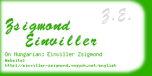 zsigmond einviller business card